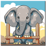 Paint by Numbers Elephant Comic Art