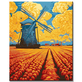 Painting by Numbers Flower Field Netherlands