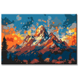 Painting by Numbers Mountains in The Sunset