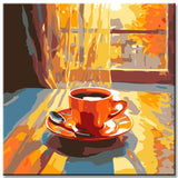 Still life coffee cup painting by numbers