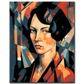 Paint by numbers 40s-50s style in the manner of Popova