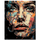 Painting by numbers - Abstract macro portrait of a woman