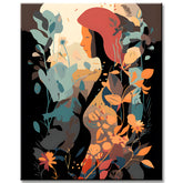 Graceful woman amidst the floral splendor Paint by numbers