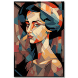 A Stylish Woman's Face in The Unique Tarsila Do Amaral Style Painting by Numbers