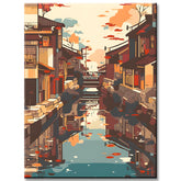 Chinese Canals Landscape Painting by Numbers