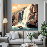 Paint by Numbers Waterfall Painting