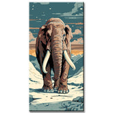 Painting by numbers elephant snow landscape