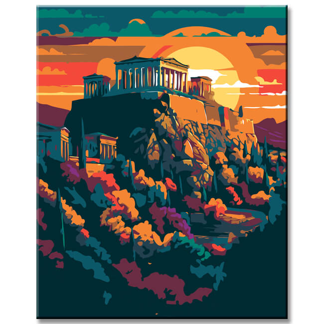 Lively Athens Landscape Painting by Numbers - Shipping from DE