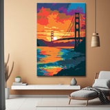 Sunset Golden Gate Bridge Painting by Numbers - Shipping from DE