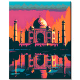 Taj Mahal Pop Art Painting by Numbers