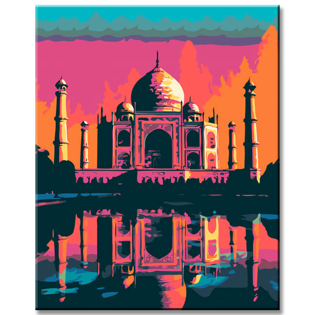 Taj Mahal Pop Art Painting by Numbers - Shipping from DE