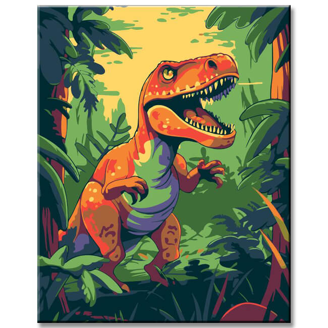T-Rex in the Jungle - Painting by Numbers