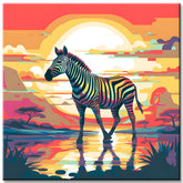 Zebra Walk Paint by Numbers