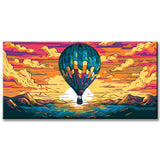 Paint by numbers hot air balloon in Van Gogh style