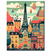 Painting by Numbers Illustration Paris Eiffel Tower