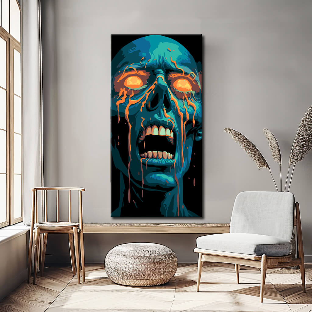 Paint by numbers illustration monster face
