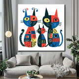 Painting by numbers 3 colorful cats