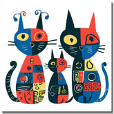 Painting by numbers 3 colorful cats