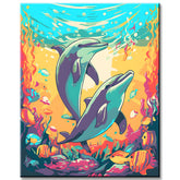 Dolphin Dance Paint by Numbers