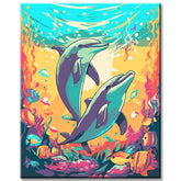 Dolphin Dance Paint by Numbers