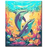 Dolphin Dance Paint by Numbers