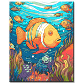 Paint by Numbers for Kids Colorful Fish in the Ocean
