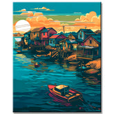 Norwegian Fjord Painting by Numbers Sunset