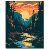 River in Yosemite Painting by Numbers