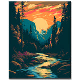 River in Yosemite Painting by Numbers