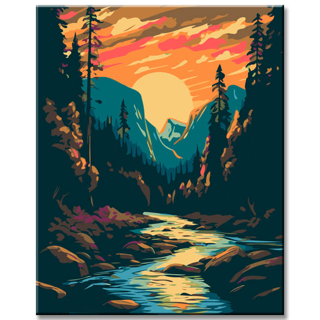 River in Yosemite Painting by Numbers - Shipping from DE