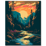 River in Yosemite Painting by Numbers - Shipping from DE