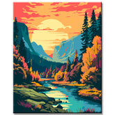 Picturesque Yosemite Lake Landscape - Painting by Numbers - Shipping from DE