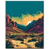 Paint by Numbers Vibrant Desert Landscape