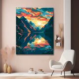 Magical lake landscape: painting by numbers - shipping from DE