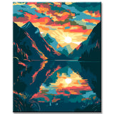 Magical lake landscape: painting by numbers - shipping from DE