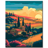 Paint by Numbers Landscape Painting Colorful Tuscany