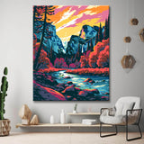 Mountain landscape in Yosemite painting by numbers - shipping from DE