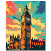Colorful Big Ben Painting by Numbers