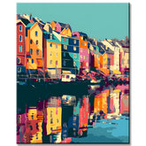 Swedish Coastal Houses Painting by Numbers