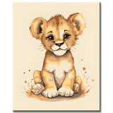Smiling Lion Cub Painting by Numbers