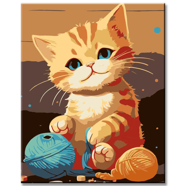 Playful Cat - Painting by Numbers