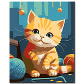 Playtime with cat - painting by numbers