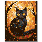 Cat in Klimt Style Painting by Numbers