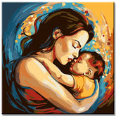 Mother and baby - painting by numbers