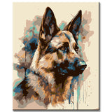 Paint by Numbers German Shepherd Painting
