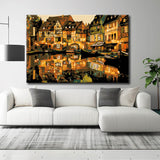 Painting by Numbers Illustration Half-Timbered Old Town