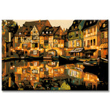 Painting by Numbers Illustration Half-Timbered Old Town