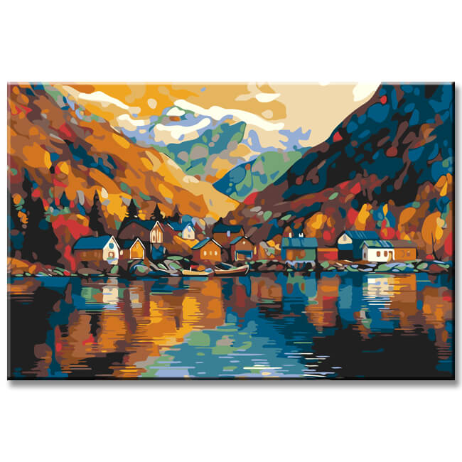Norway at the Fjord Painting by Numbers - Shipping from DE