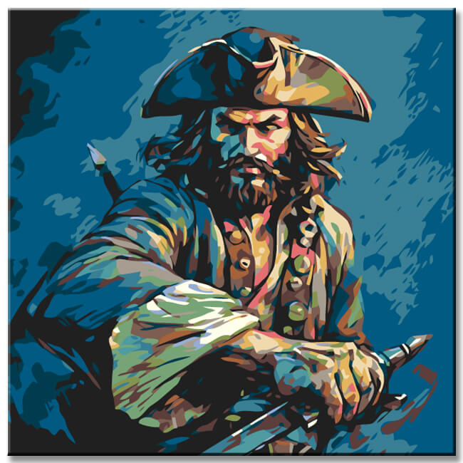 Painting by numbers for children pirate