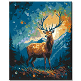 Painting by Numbers Deer in A Clearing At Night